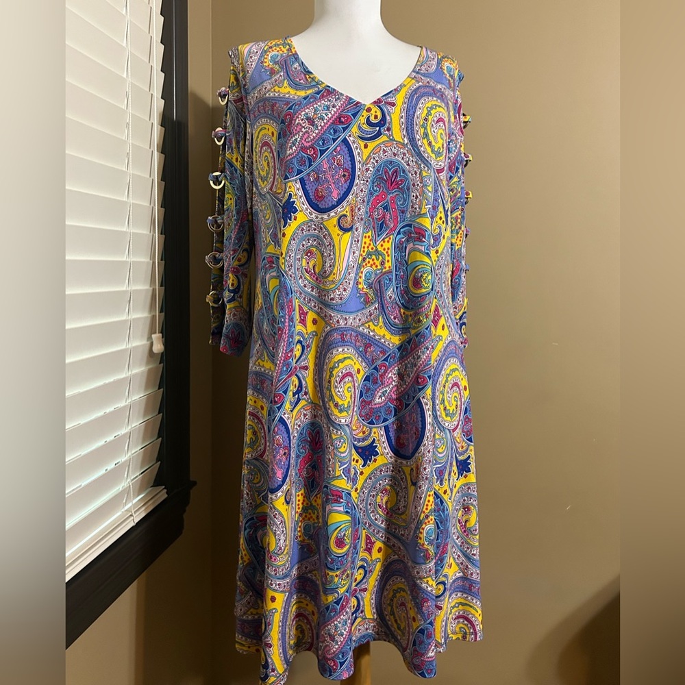 Colorful Paisley Long Sleeve Dress